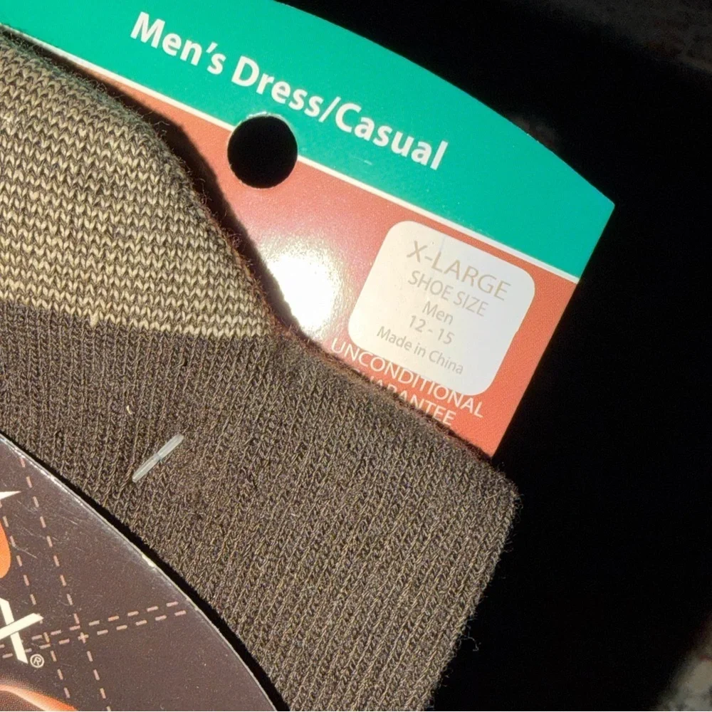 Aetrex copper sole men's dress/casual socks brown XL 3 pair NEW smoke pet free
